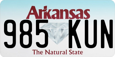 AR license plate 985KUN