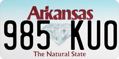 AR license plate 985KUO