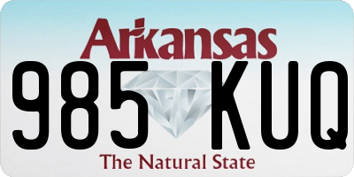 AR license plate 985KUQ