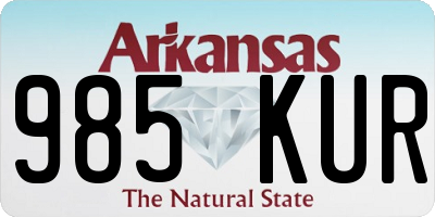 AR license plate 985KUR