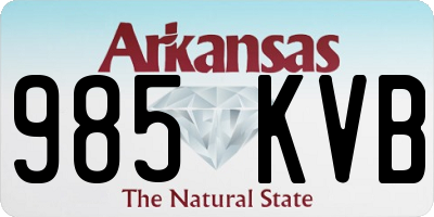 AR license plate 985KVB