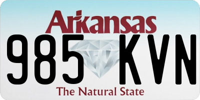 AR license plate 985KVN