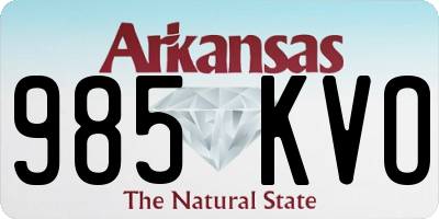 AR license plate 985KVO