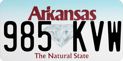 AR license plate 985KVW