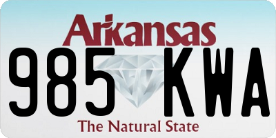 AR license plate 985KWA