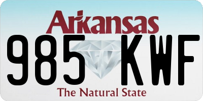 AR license plate 985KWF