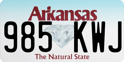 AR license plate 985KWJ