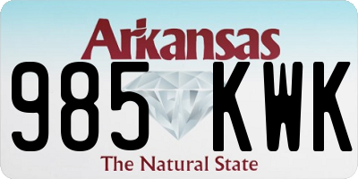 AR license plate 985KWK