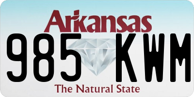 AR license plate 985KWM