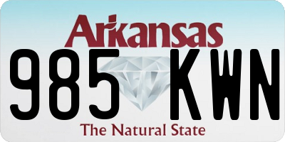AR license plate 985KWN