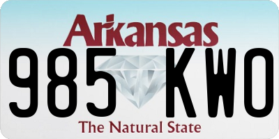 AR license plate 985KWO