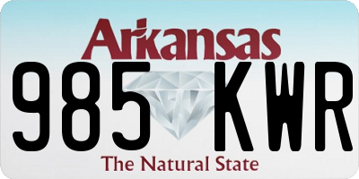 AR license plate 985KWR