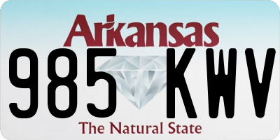 AR license plate 985KWV