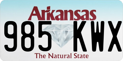 AR license plate 985KWX