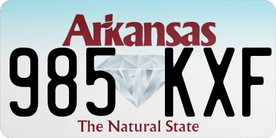 AR license plate 985KXF