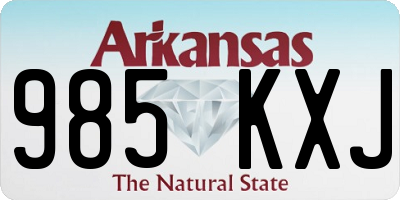 AR license plate 985KXJ