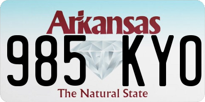 AR license plate 985KYO