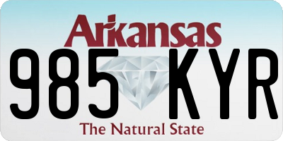 AR license plate 985KYR