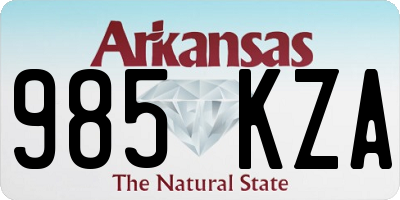 AR license plate 985KZA