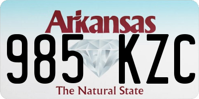 AR license plate 985KZC