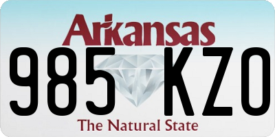 AR license plate 985KZO