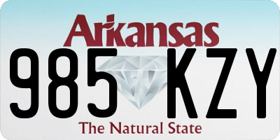 AR license plate 985KZY