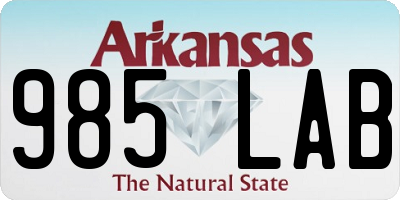 AR license plate 985LAB