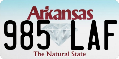 AR license plate 985LAF