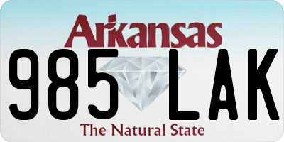 AR license plate 985LAK