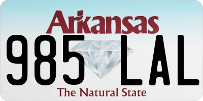 AR license plate 985LAL