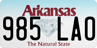 AR license plate 985LAO