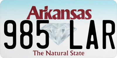 AR license plate 985LAR