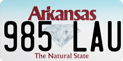 AR license plate 985LAU