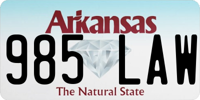 AR license plate 985LAW