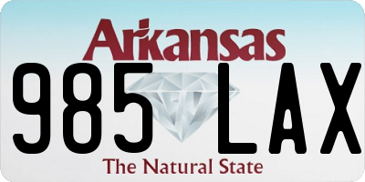 AR license plate 985LAX