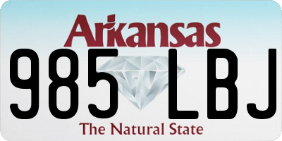 AR license plate 985LBJ