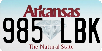 AR license plate 985LBK