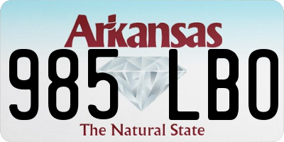 AR license plate 985LBO