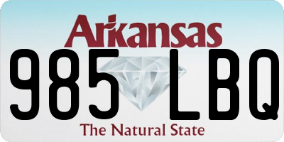 AR license plate 985LBQ