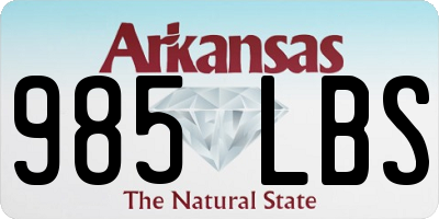 AR license plate 985LBS