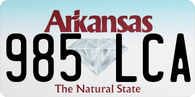 AR license plate 985LCA