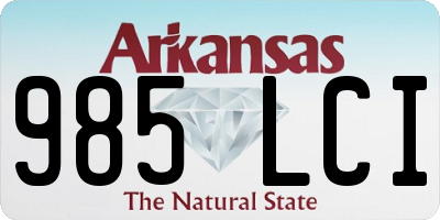 AR license plate 985LCI