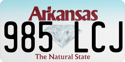 AR license plate 985LCJ