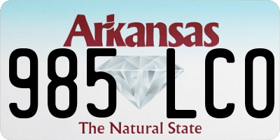 AR license plate 985LCO