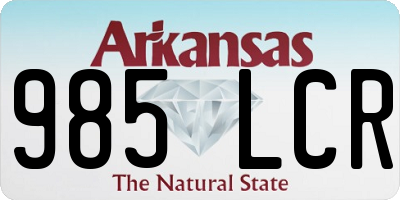 AR license plate 985LCR