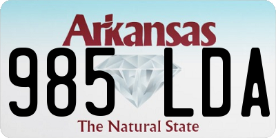 AR license plate 985LDA