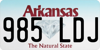 AR license plate 985LDJ