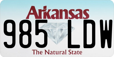 AR license plate 985LDW
