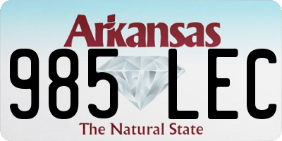 AR license plate 985LEC