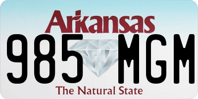AR license plate 985MGM